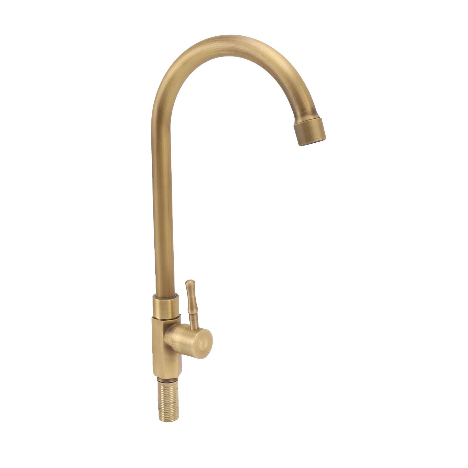 Antique Brass Bathroom Sink Faucet Single Handle Vanity Tap Splash Proof view 6