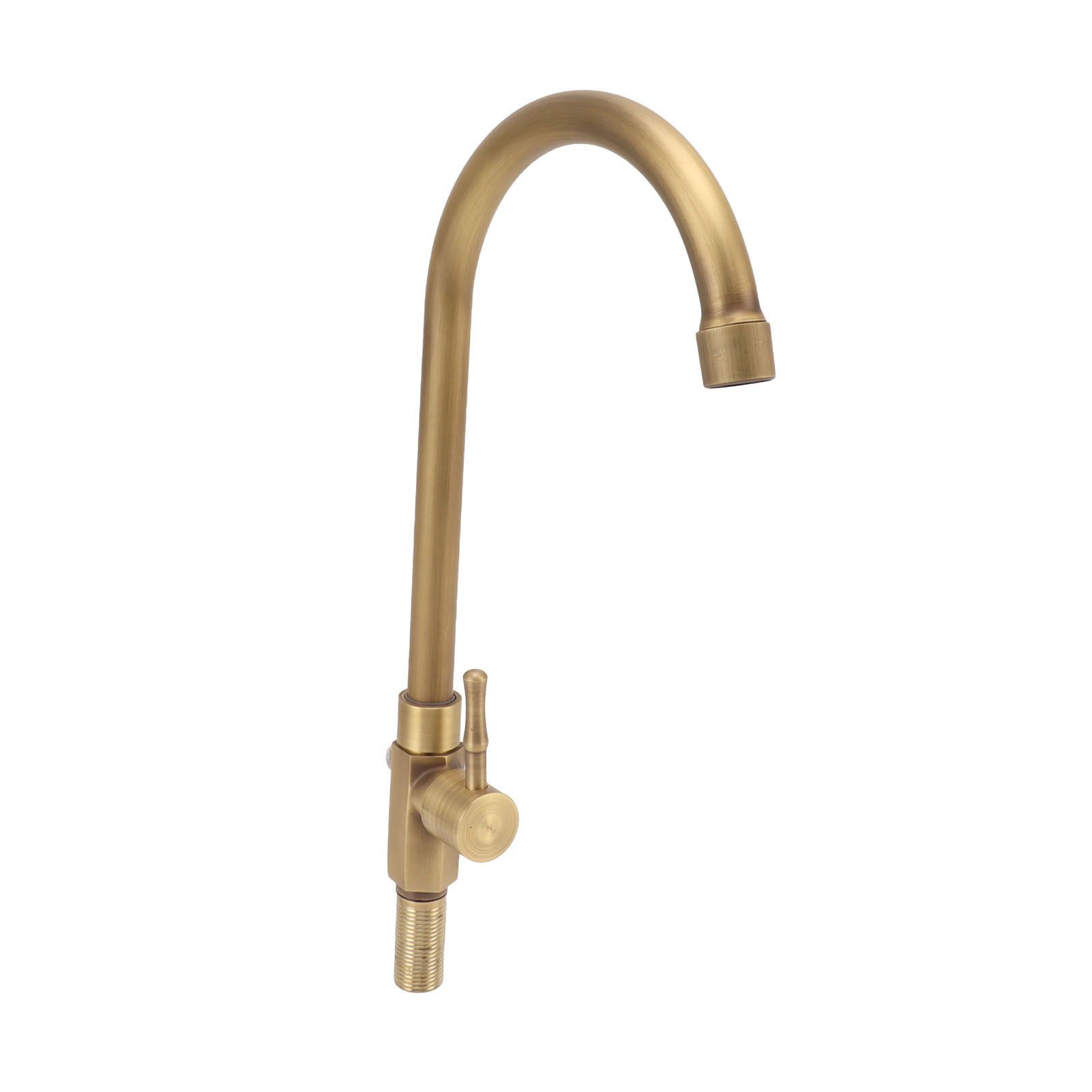 Antique Brass Bathroom Sink Faucet Single Handle Vanity Tap Splash Proof view 7