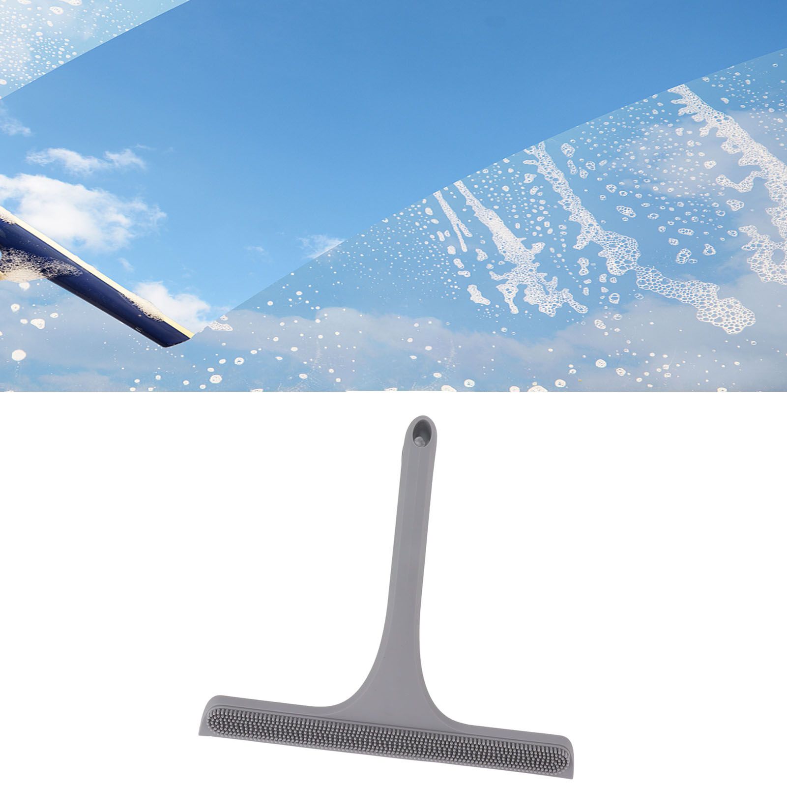 Glass Wiper with Non Slip Handle Silicone Window Cleaner Squeegee for Bathroom view 11