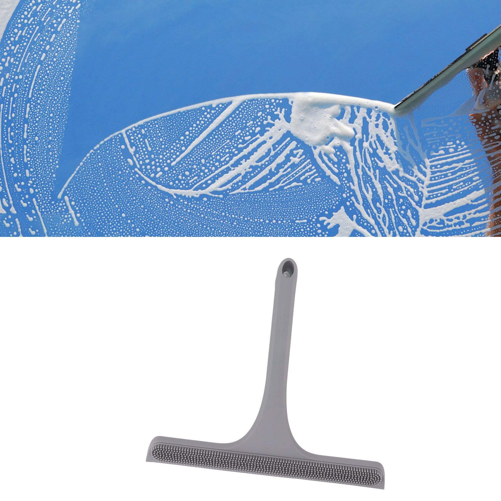 Glass Wiper with Non Slip Handle Silicone Window Cleaner Squeegee for Bathroom view 12