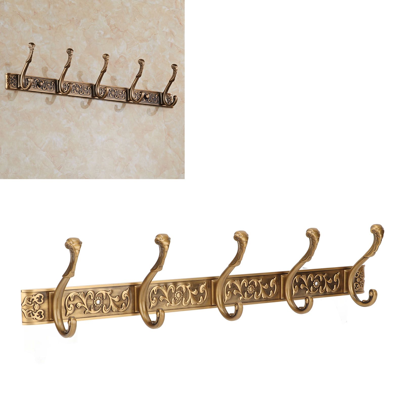Rail Wall Hook Behind Door Mounted for Coat Hat Clothes Hanging Vintage Space view 11