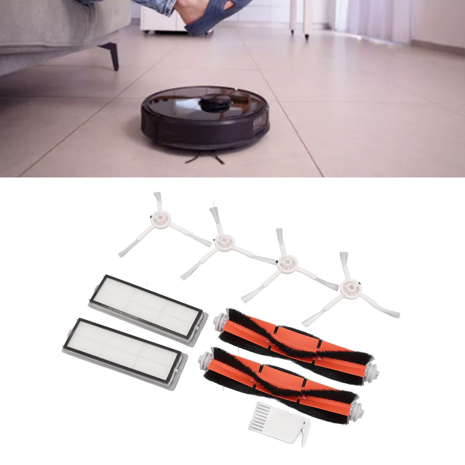 Brush Filters White Flat Comb Kit for Mijia 1C for F9 for Mi Robot Vacuum Mop view 12
