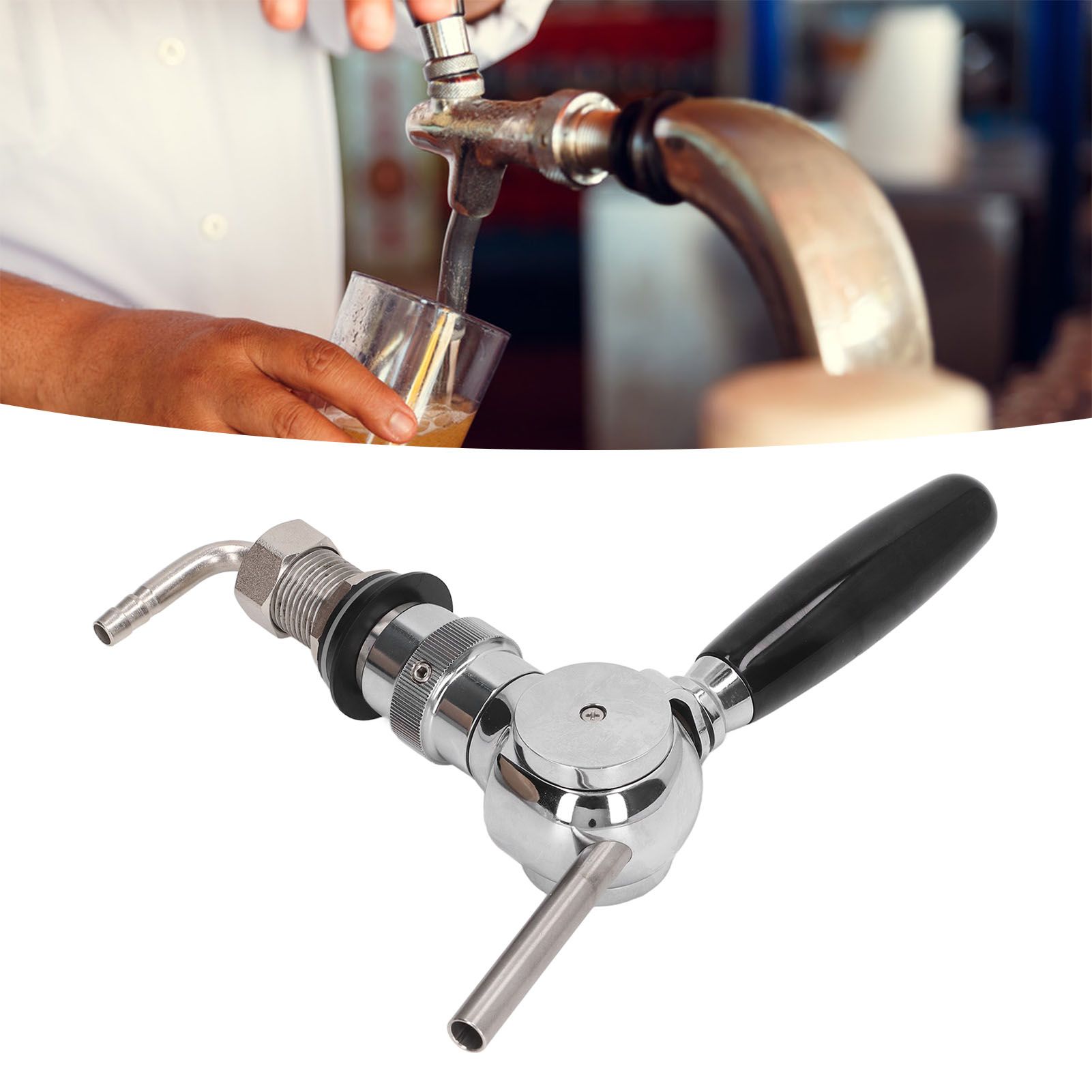 Beer Keg Tap Stainless Steel Spheroidal Flow Rate Control Beer Tap Faucet for view 11
