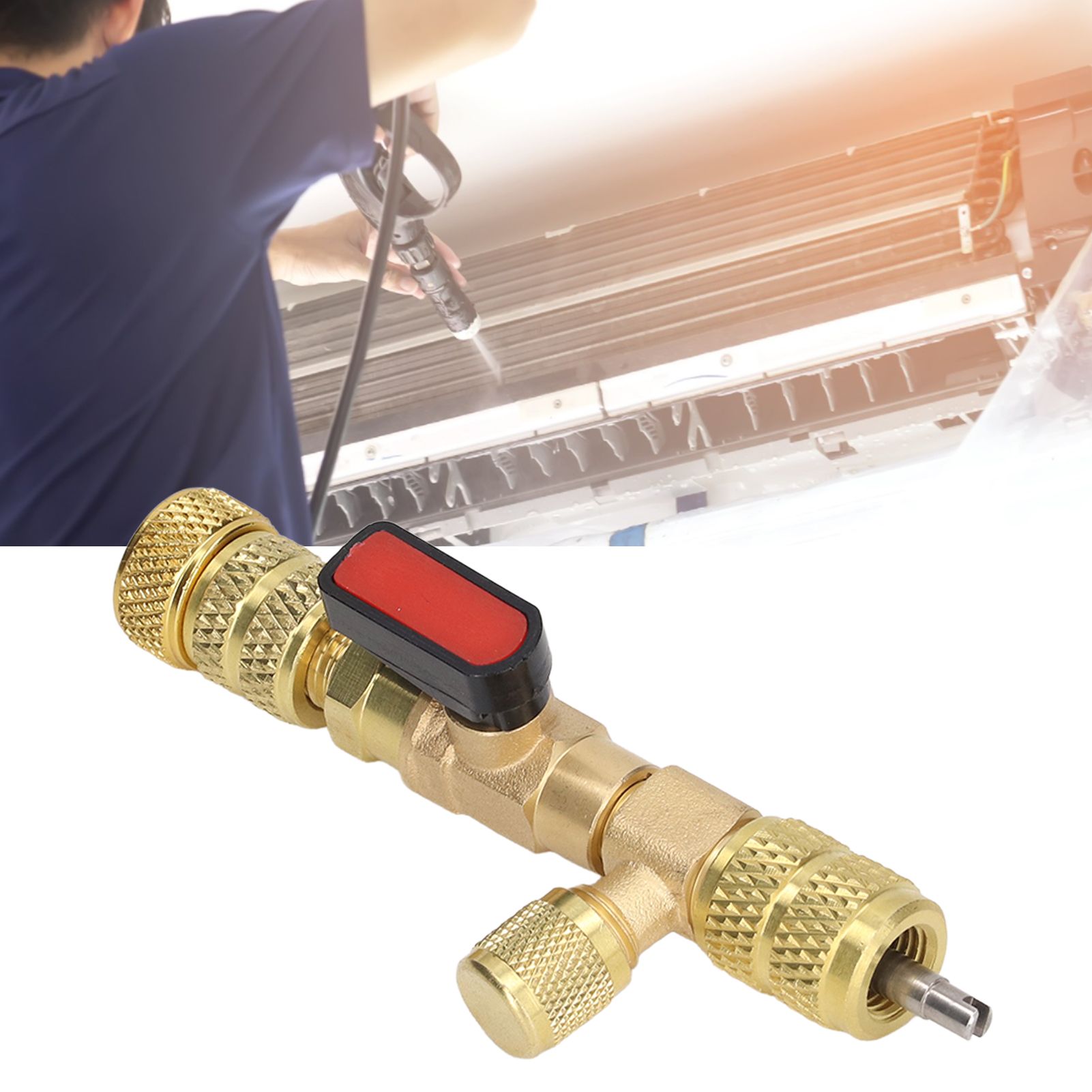 Valve Core Remover 1/4SAE 5/16SAE Port Air Conditioning Line Repair Tool for view 12