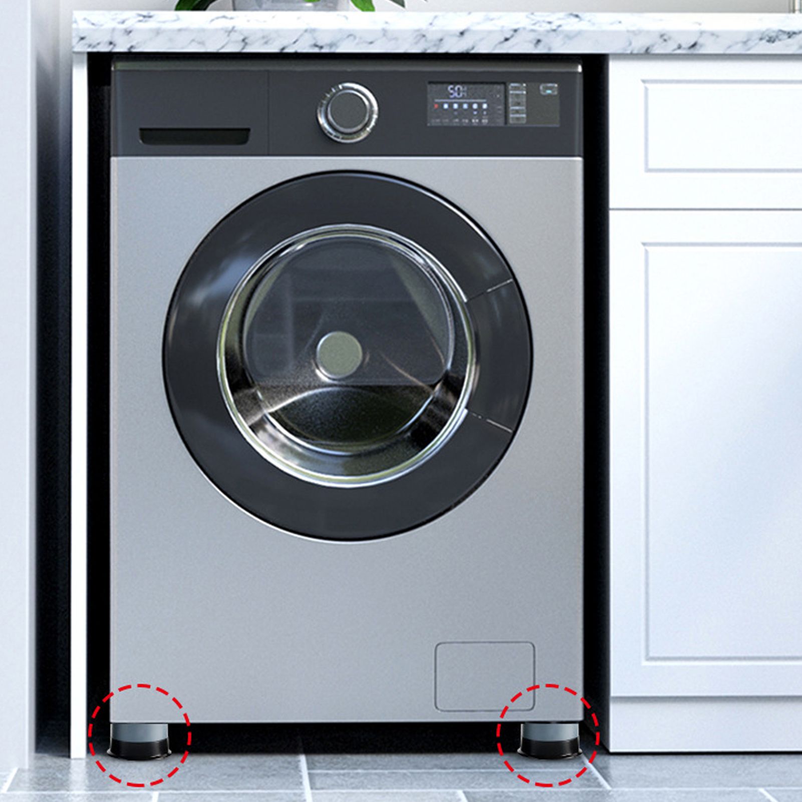 4Pcs Washing Machine Shockproof Anti Vibration Foot Pad Non Slip Washer Base view 5