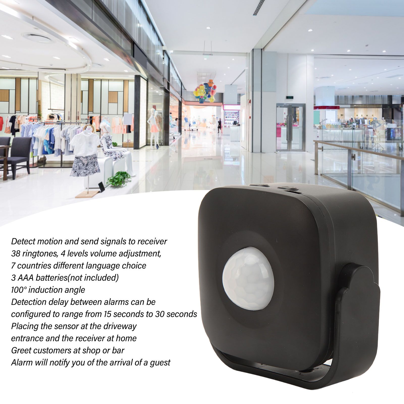 Entrance Welcome Doorbell Infrared Motion Sensor Alarm Detector Audio Player view 15