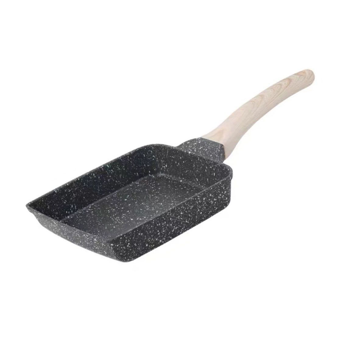 Frying Pan Aluminium Fast Conduction 3 Layers Thickened Wooden Handle Cooking view 2