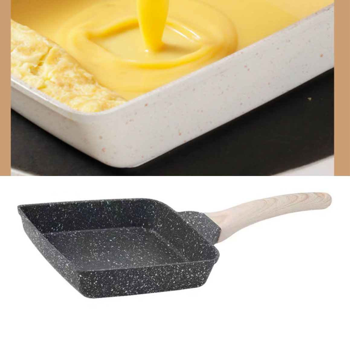 Frying Pan Aluminium Fast Conduction 3 Layers Thickened Wooden Handle Cooking view 6