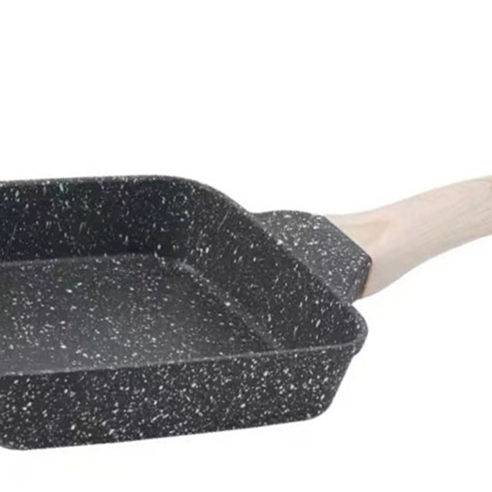 Frying Pan Aluminium Fast Conduction 3 Layers Thickened Wooden Handle Cooking view 8