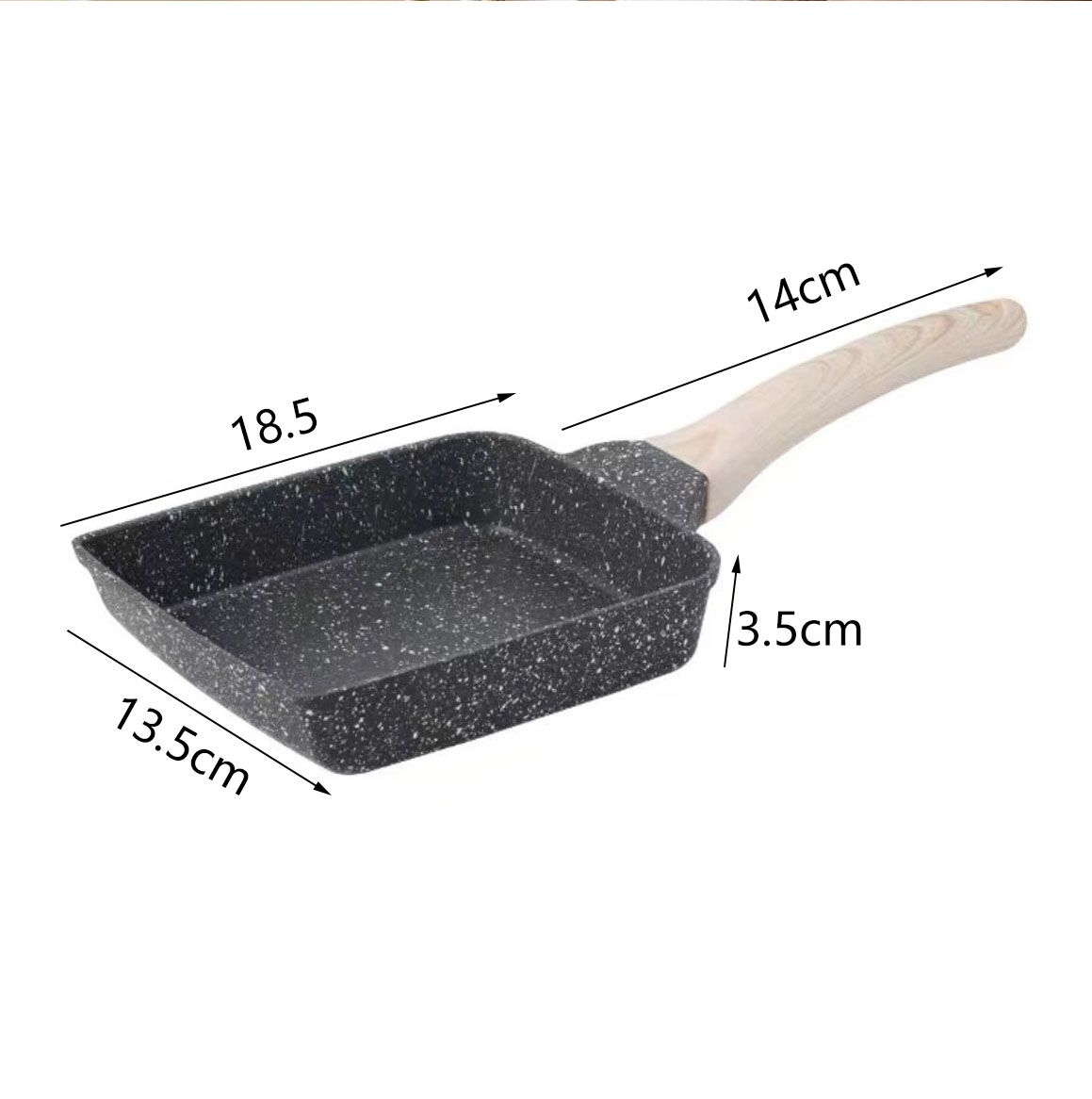 Frying Pan Aluminium Fast Conduction 3 Layers Thickened Wooden Handle Cooking view 12