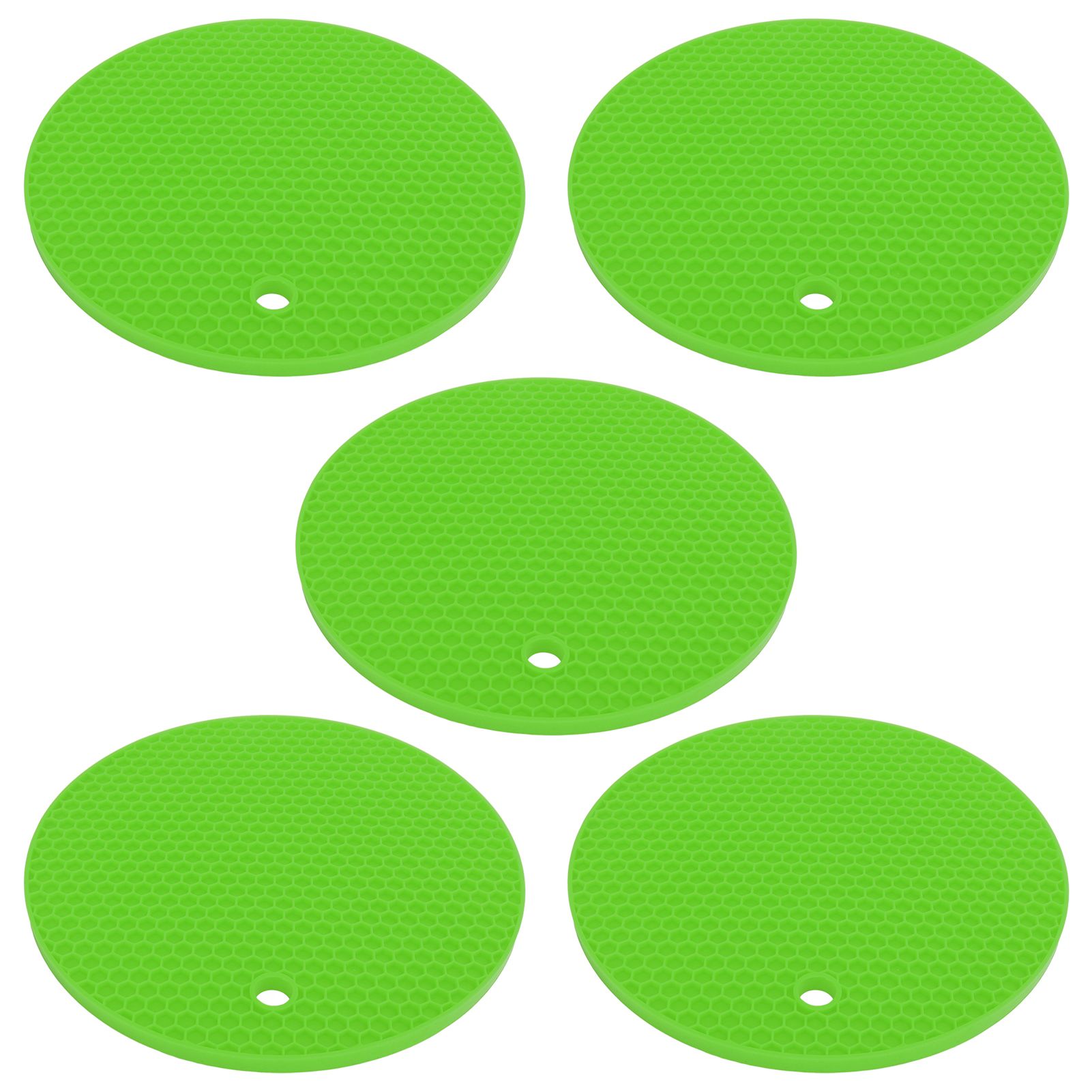 5PCS Silicone Trivet Mats Round Multipurpose Heat Resistant Non Slip Pads Pot view 5