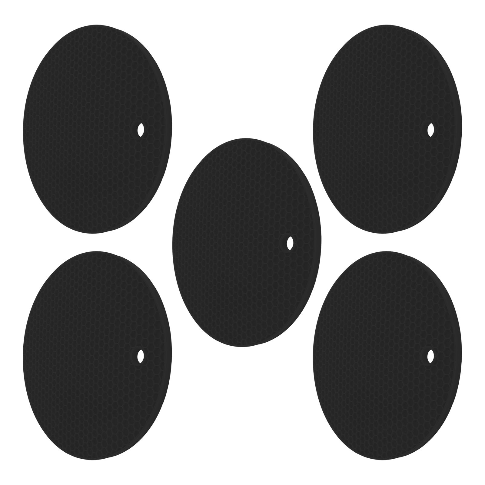 5PCS Silicone Trivet Mats Round Multipurpose Heat Resistant Non Slip Pads Pot view 6