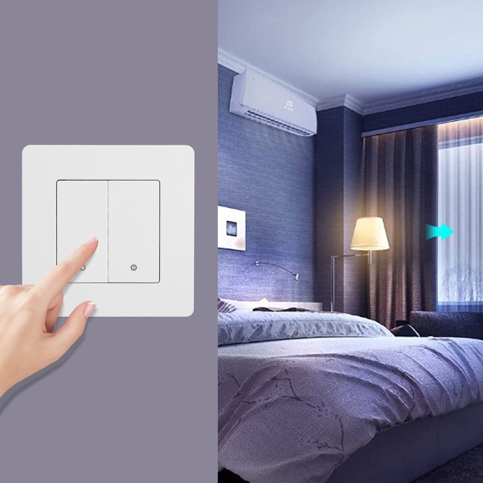 Smart Light Switch for Zigbee 2 Gang Timing Dimming Reverse Dual Control Smart view 11