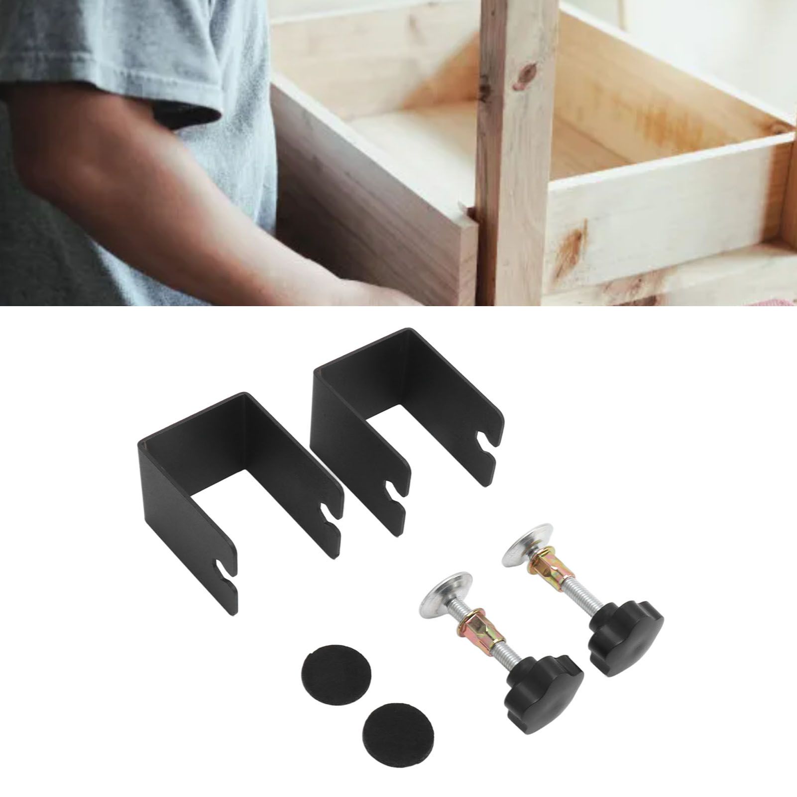 2PCS Drawer Front Installation Clamps Electrostatic Spraying Cabinet Front view 12