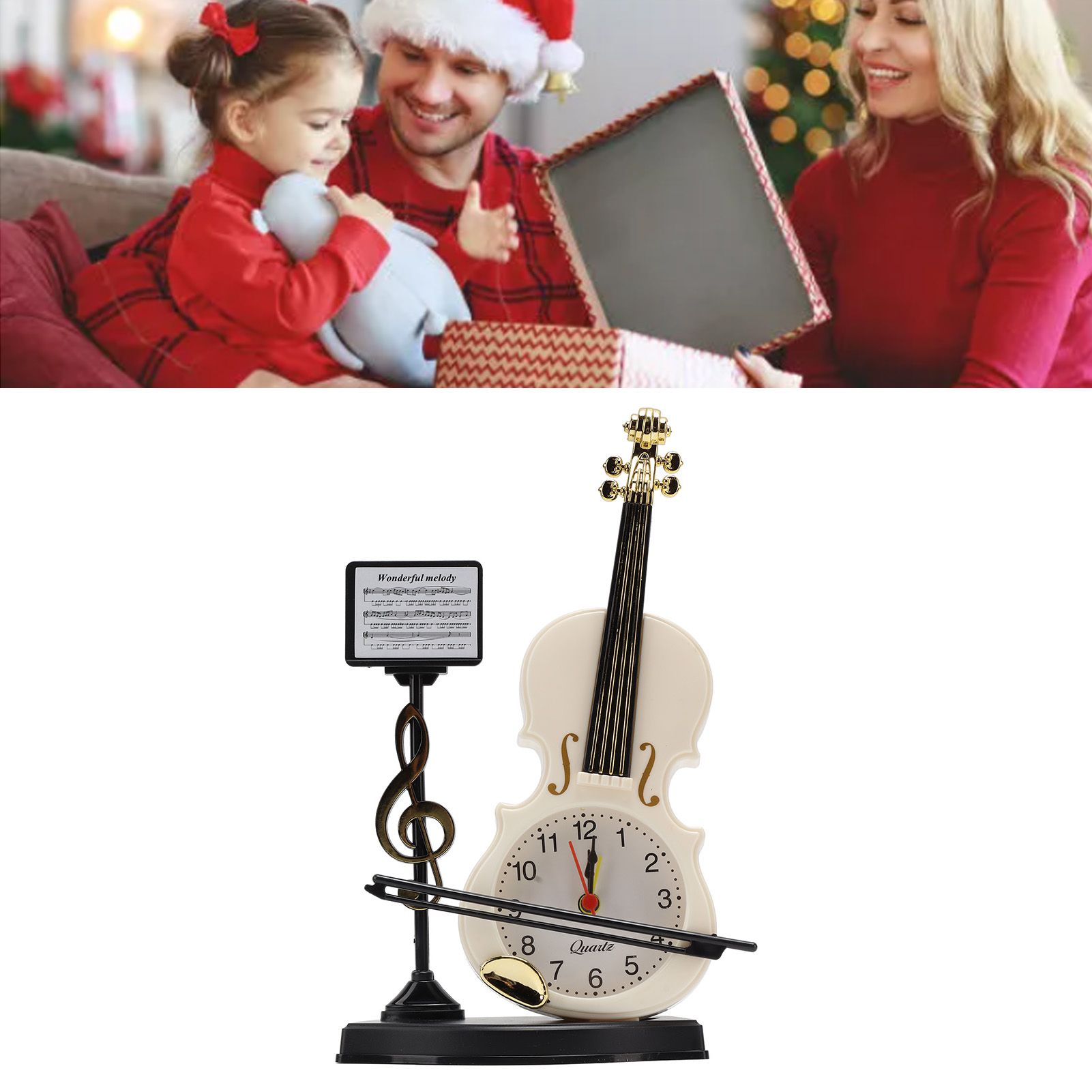 Violin Alarm Clock Unique Appearance Innovative Alarm Clock for Home Living view 11