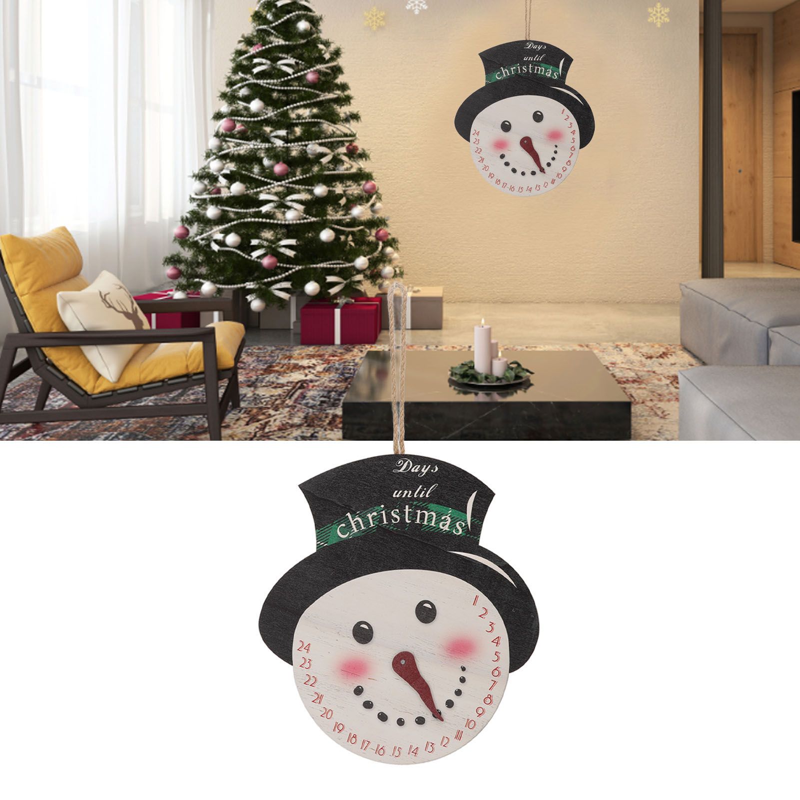 Christmas Day Sign Puppet Man Style 4mm Thickness Lightweight Easy Hanging view 11