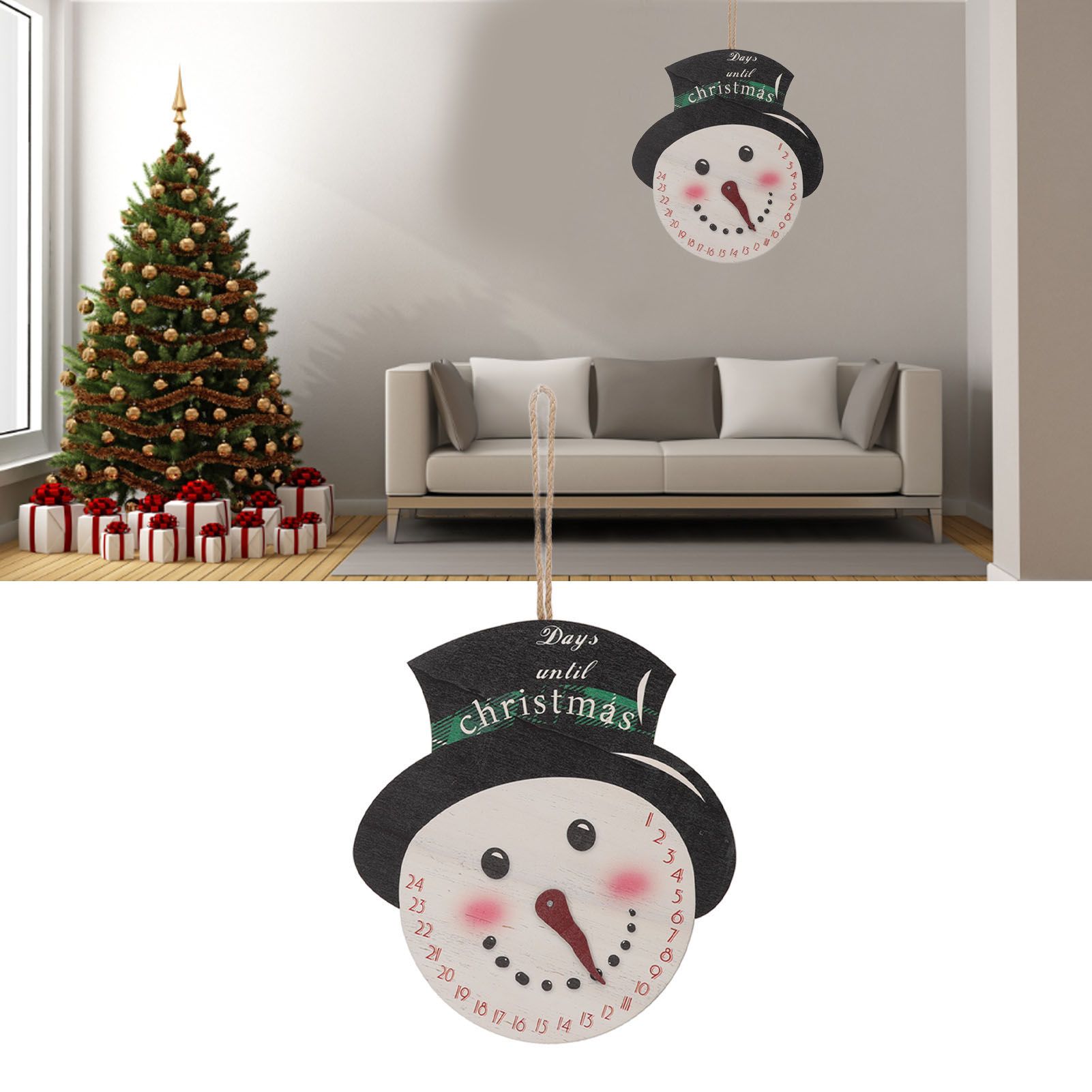 Christmas Day Sign Puppet Man Style 4mm Thickness Lightweight Easy Hanging view 12