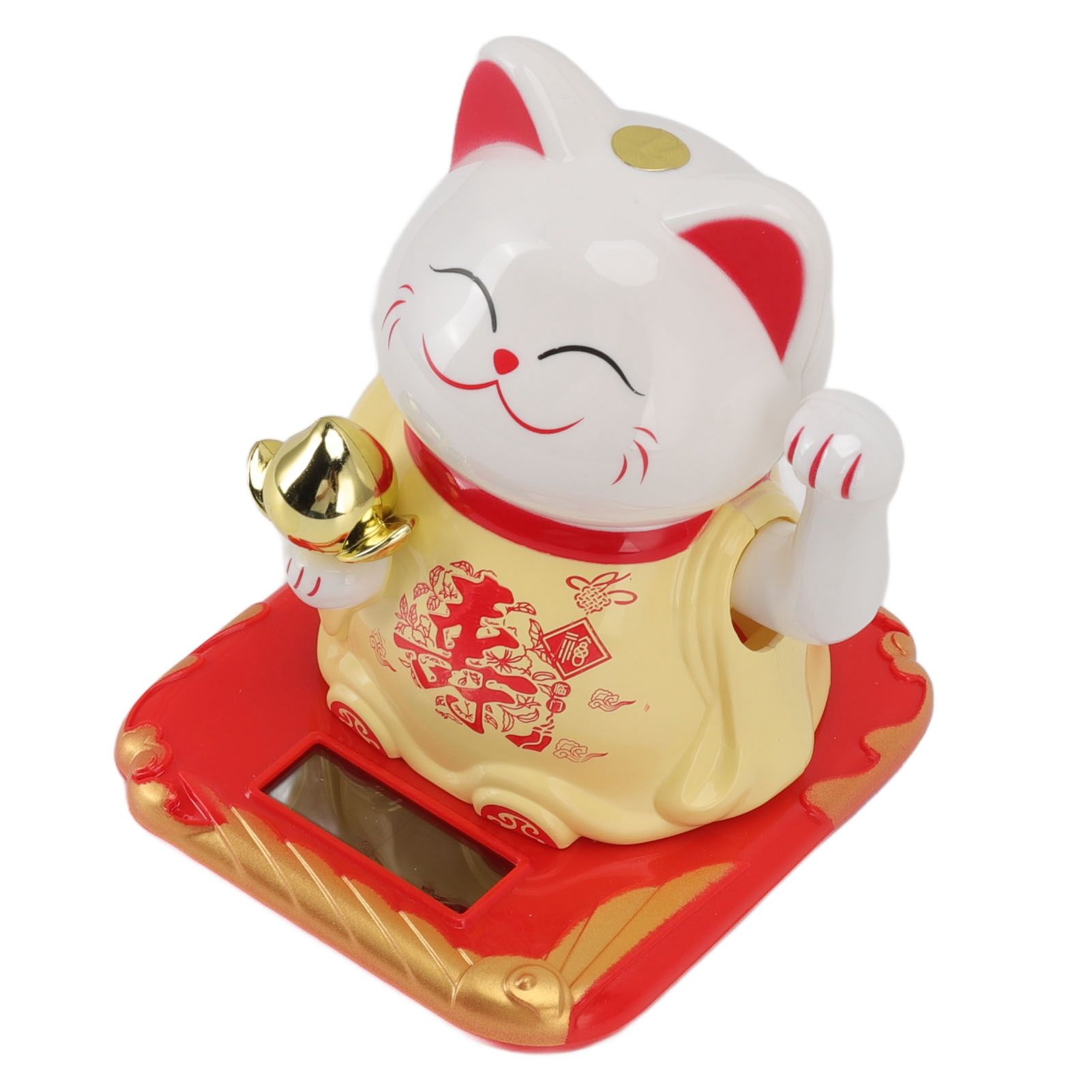 Lucky Waving Cat Light Induction Plastic Chinese Welcome Cat Ornament for Home view 2