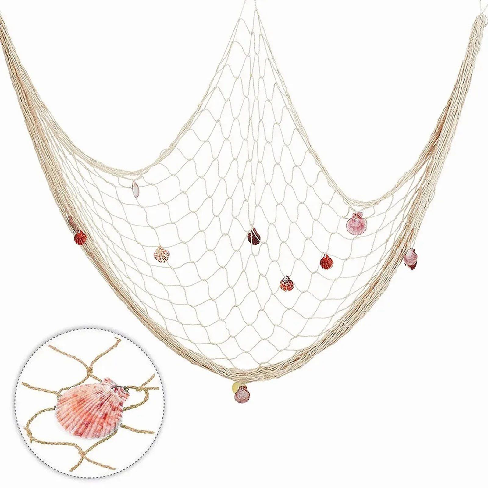 Nautical Decorative Fishing Net Cotton Hand Weaving Mediterranean Style view 4