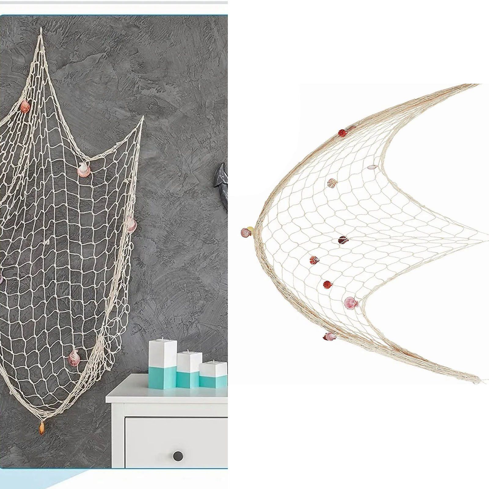 Nautical Decorative Fishing Net Cotton Hand Weaving Mediterranean Style view 5