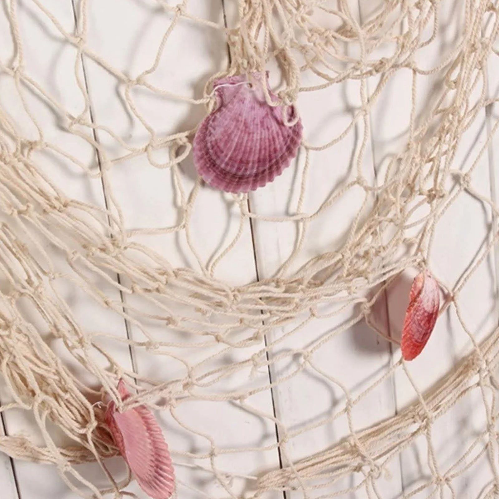 Nautical Decorative Fishing Net Cotton Hand Weaving Mediterranean Style view 7