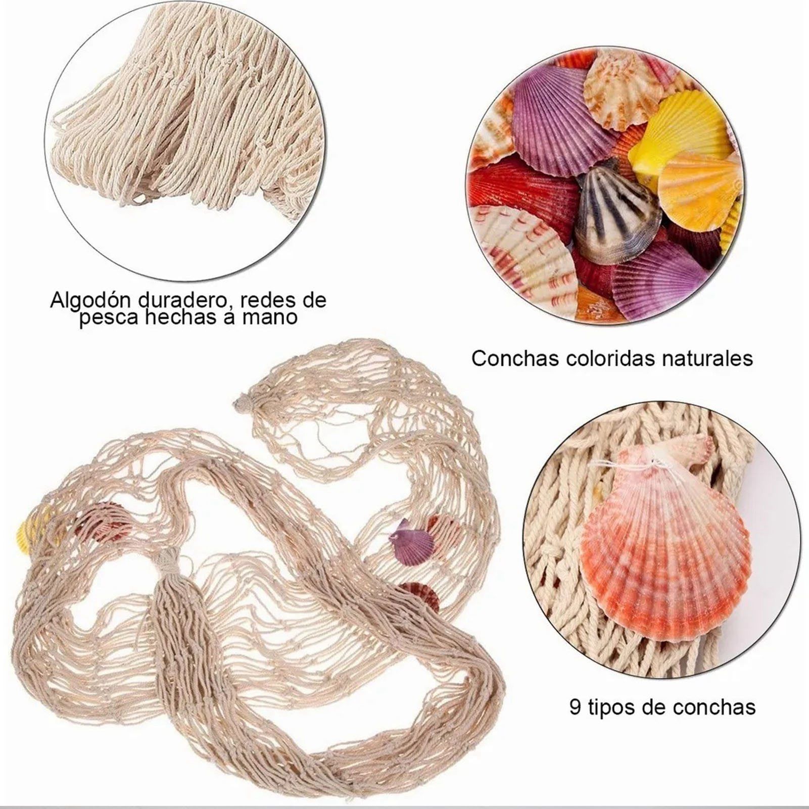 Nautical Decorative Fishing Net Cotton Hand Weaving Mediterranean Style view 11