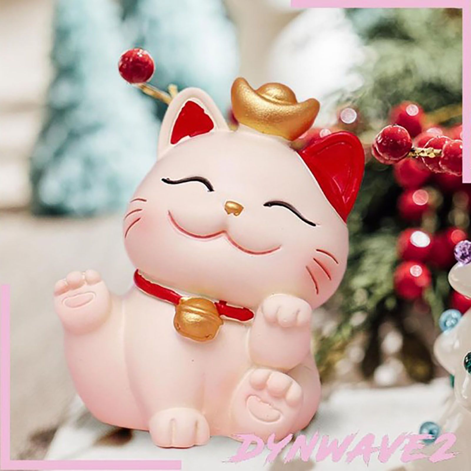 Lucky Cat Ornament Synthetic Resin Fortune Cat Statue Decoration for Home view 12