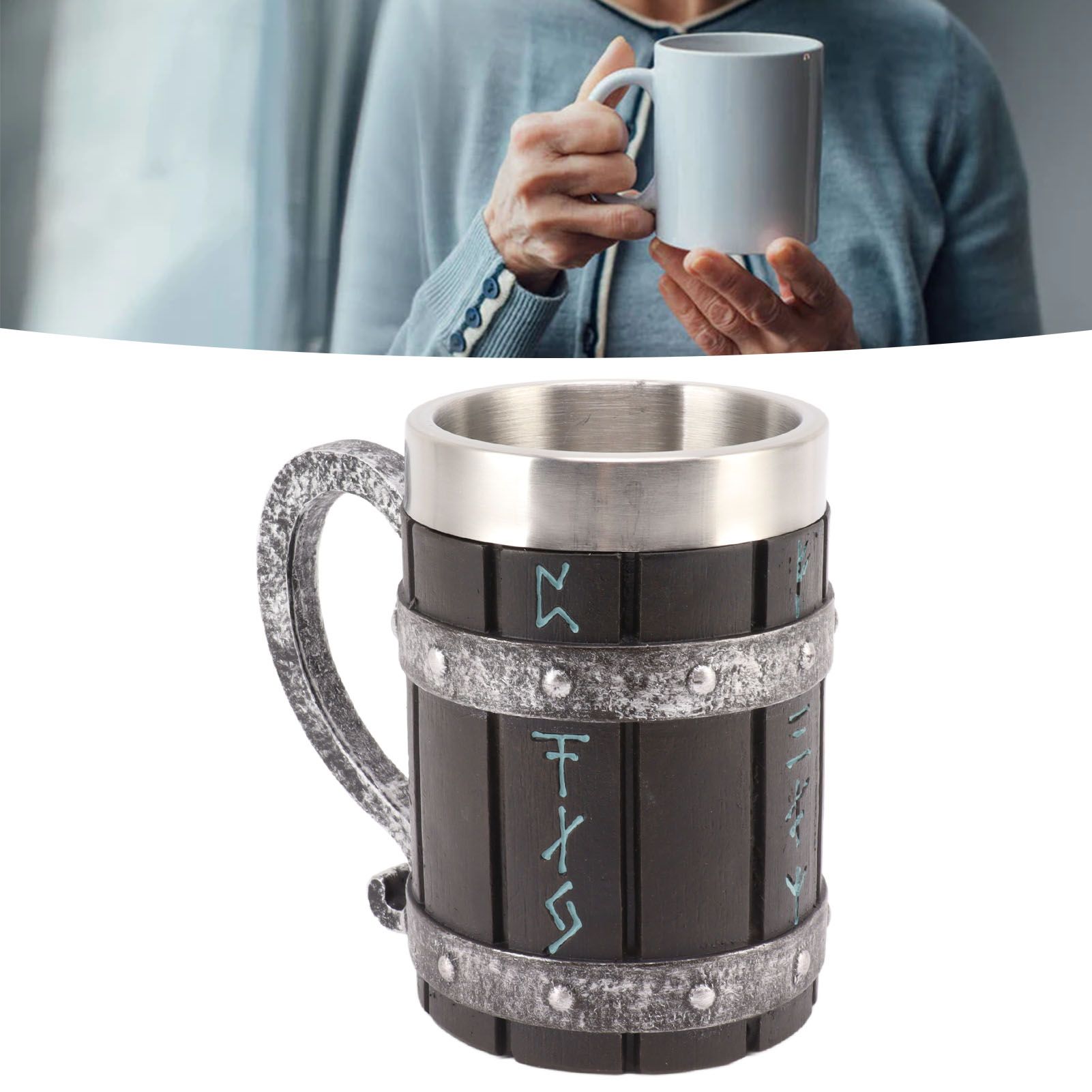Large Beer Mug Decorative Printing High Temperature Resistance Stainless Steel view 11
