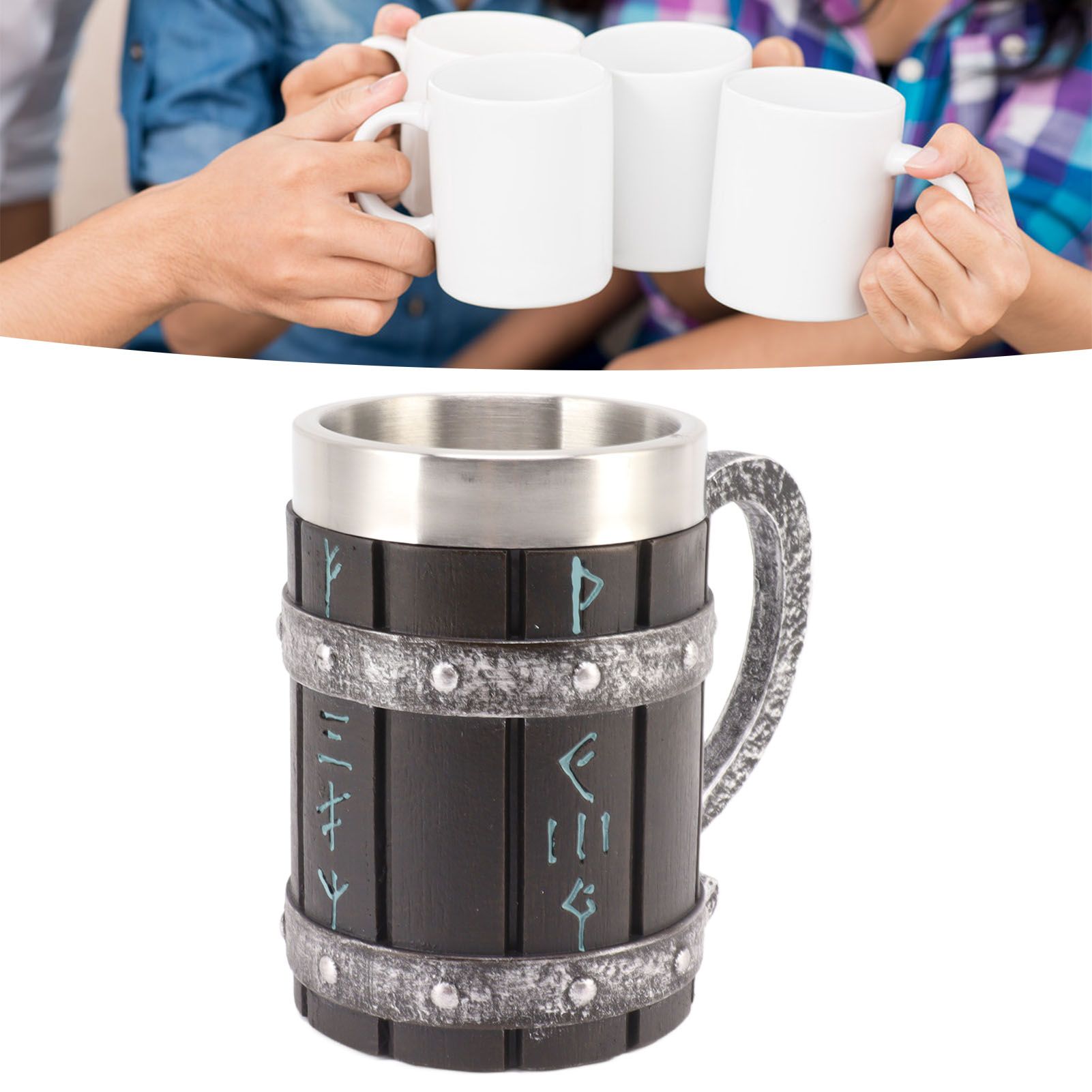 Large Beer Mug Decorative Printing High Temperature Resistance Stainless Steel view 12