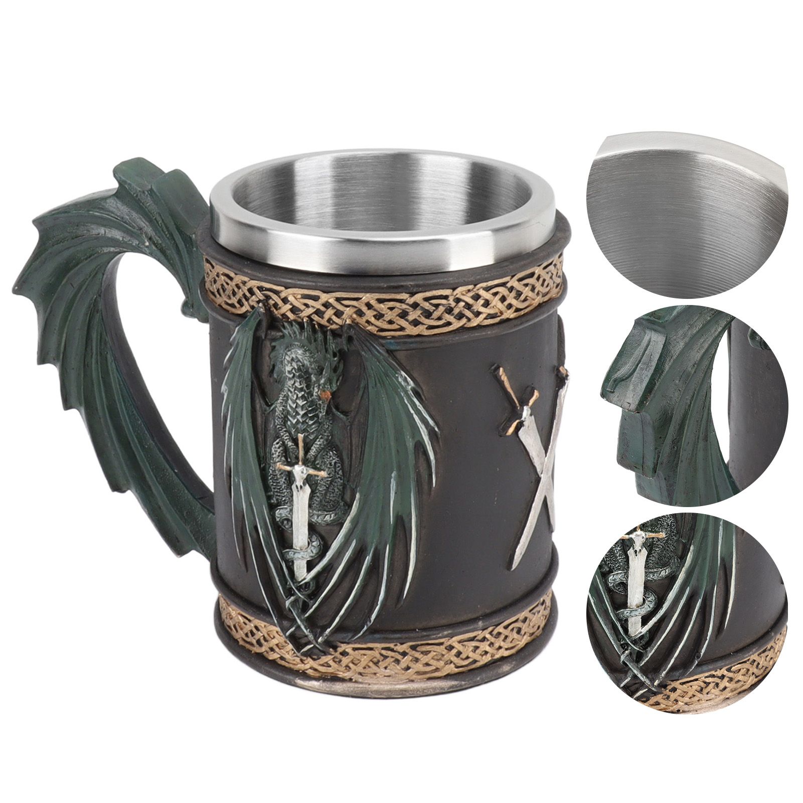 Stainless Steel Mug Innovative Dragon Pirate Retro Style Large Capacity Beer view 10