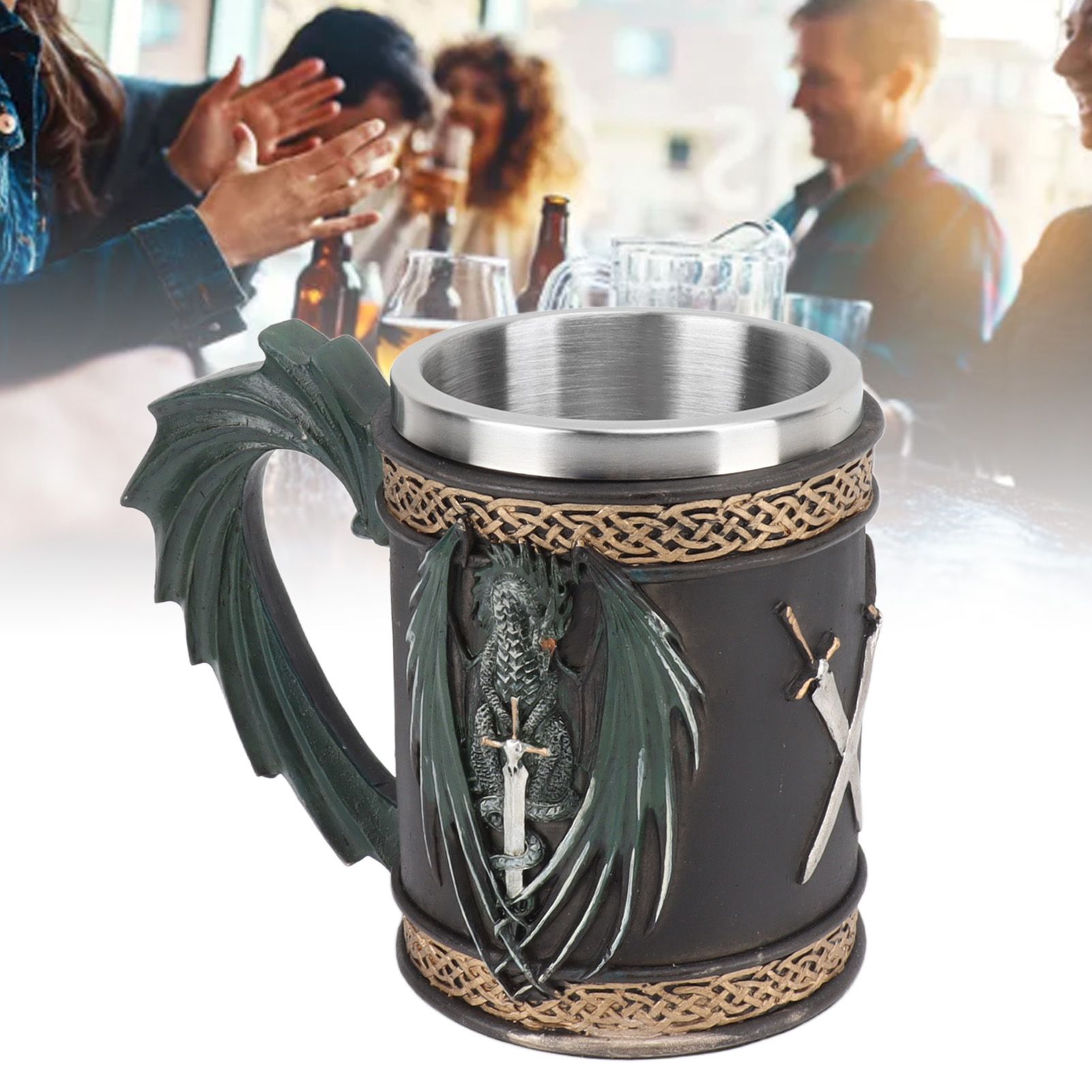 Stainless Steel Mug Innovative Dragon Pirate Retro Style Large Capacity Beer view 12