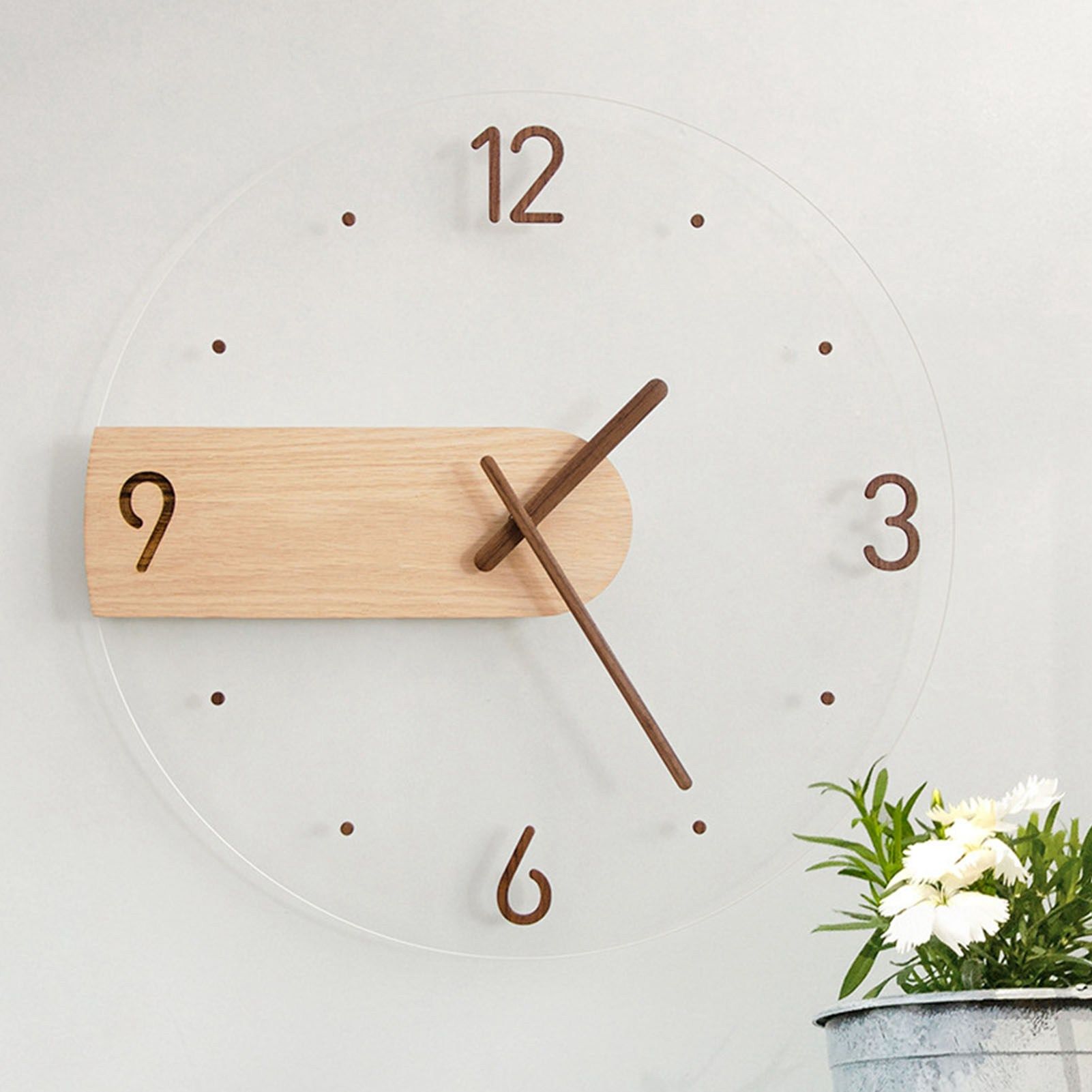 Wall Clock Innovative Minimalist Prevents Ticking Sweep Movement Modern Nordic view 11