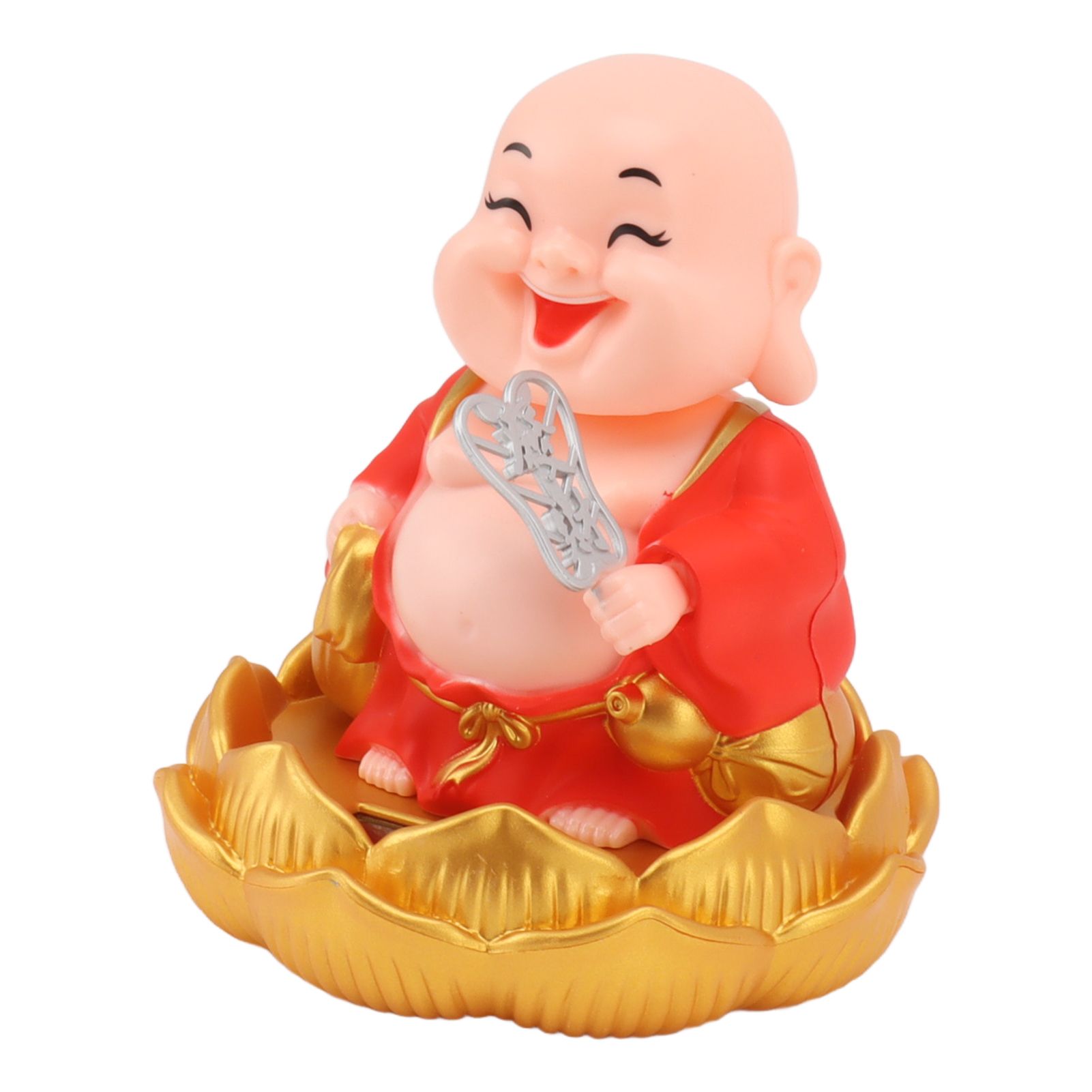 Solar Buddha Statue Solar Nodding Maitreya Car Ornament Decoration Shaking view 2