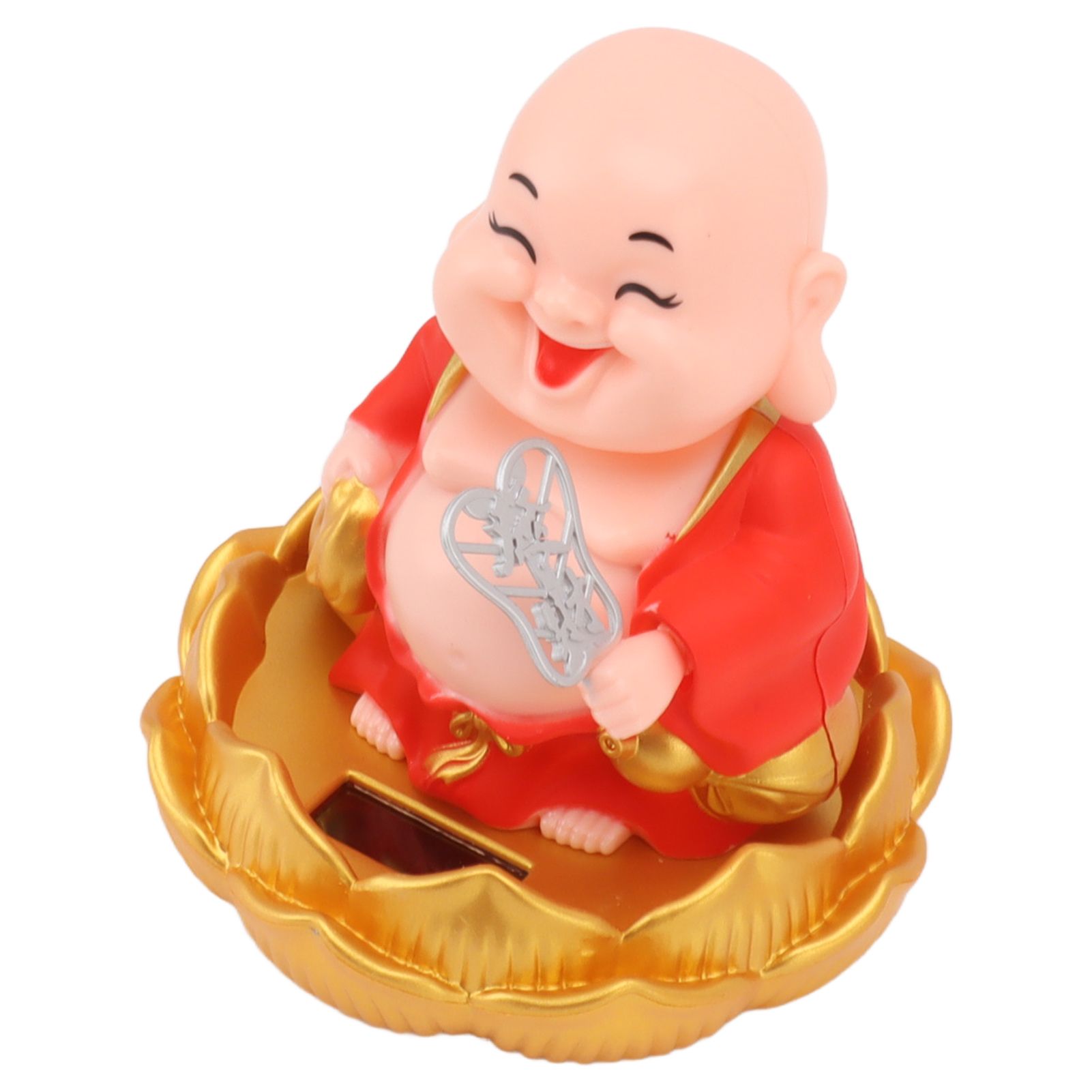 Solar Buddha Statue Solar Nodding Maitreya Car Ornament Decoration Shaking view 3