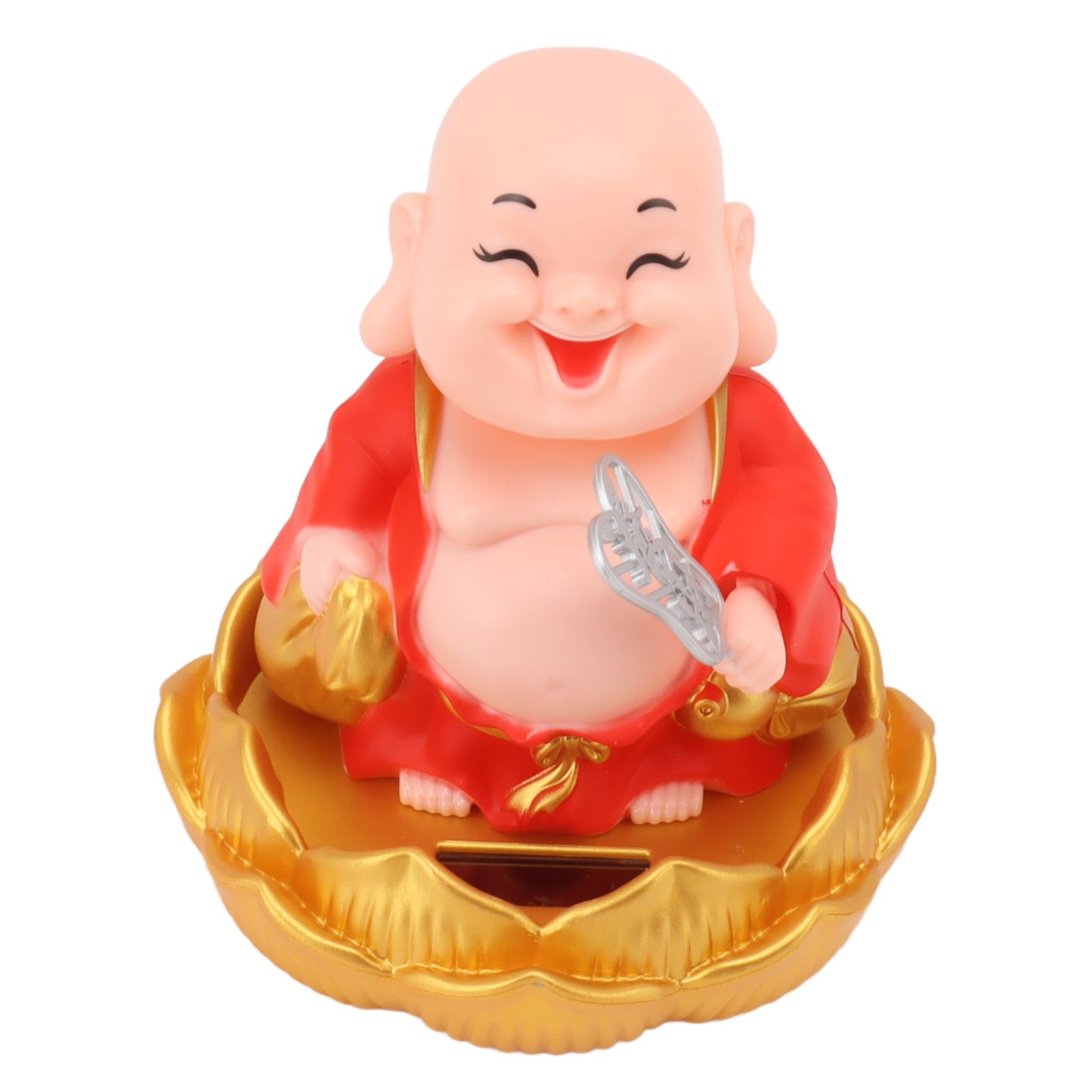 Solar Buddha Statue Solar Nodding Maitreya Car Ornament Decoration Shaking view 4