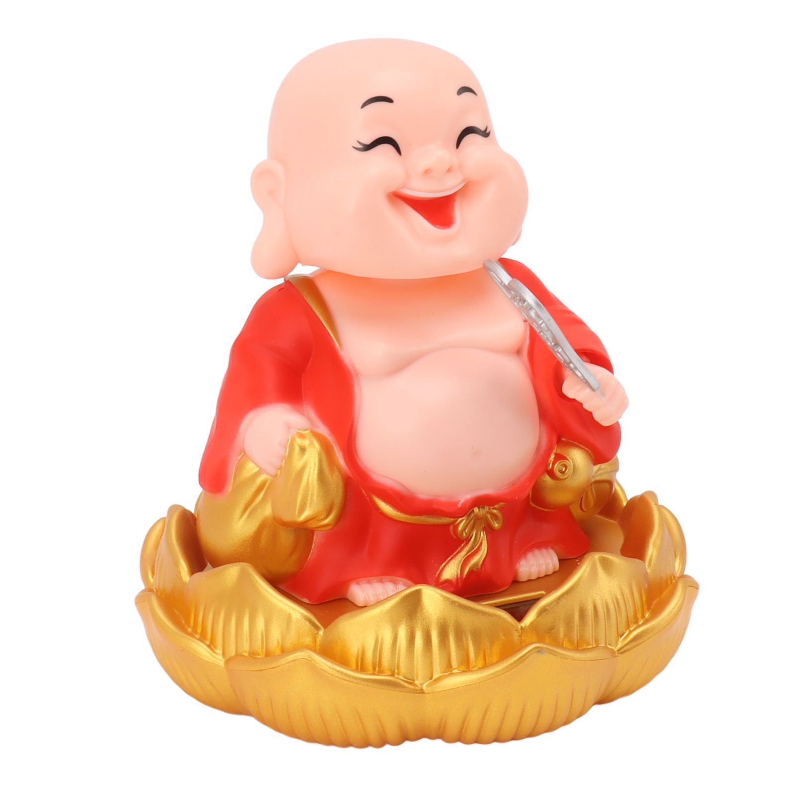 Solar Buddha Statue Solar Nodding Maitreya Car Ornament Decoration Shaking view 5