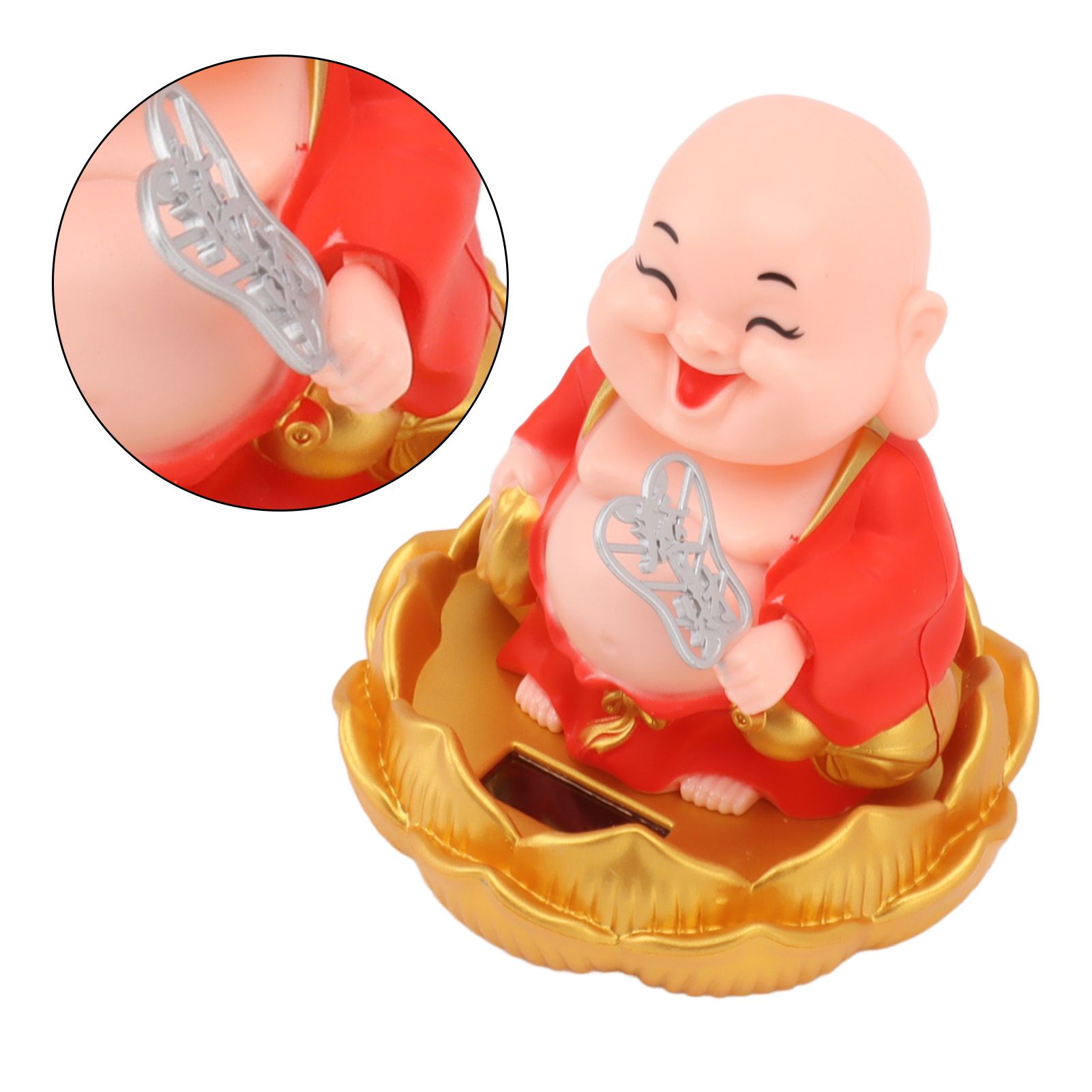 Solar Buddha Statue Solar Nodding Maitreya Car Ornament Decoration Shaking view 8
