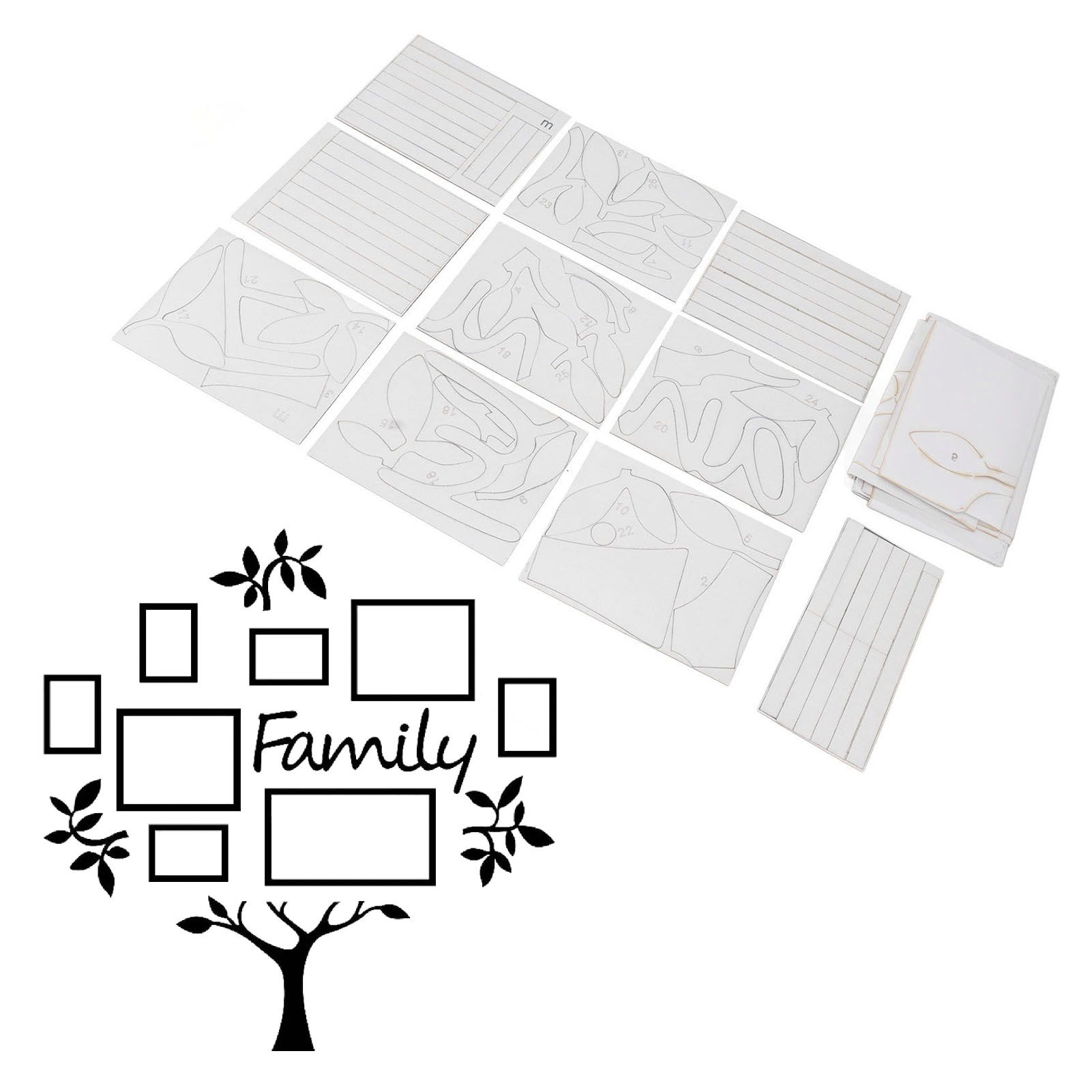 3D Tree Wall Stickers Family Tree Wall Decor Acrylic 3D DIY Mirror Stickers view 11