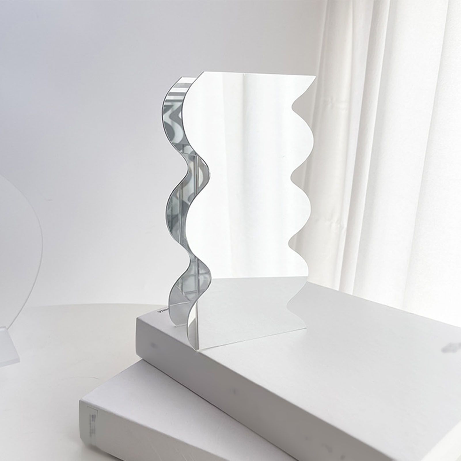Flower Vase Modern Acrylic Decorative Unique Wavy Shape Vase for Bedroom view 9