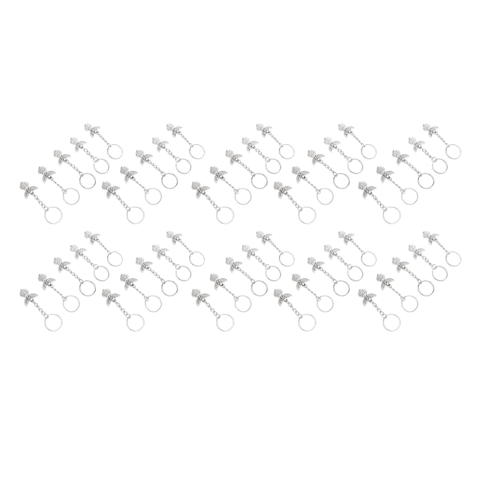 50 Pcs Angel Pendant Keychain Zinc Alloy Silver Vintage Exquisite Auspicious view 3