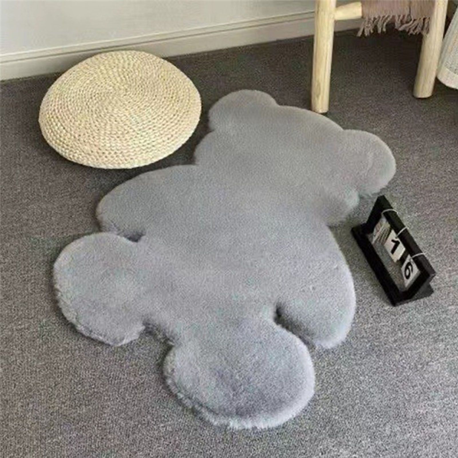 Cute Bedroom Rug Soft Bear Shaped Shaggy Floor Mat for Kids Teen Girls Room view 6
