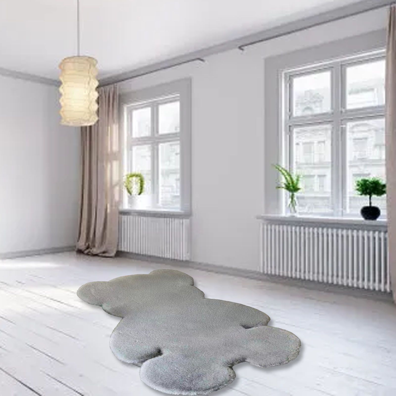 Cute Bedroom Rug Soft Bear Shaped Shaggy Floor Mat for Kids Teen Girls Room view 10