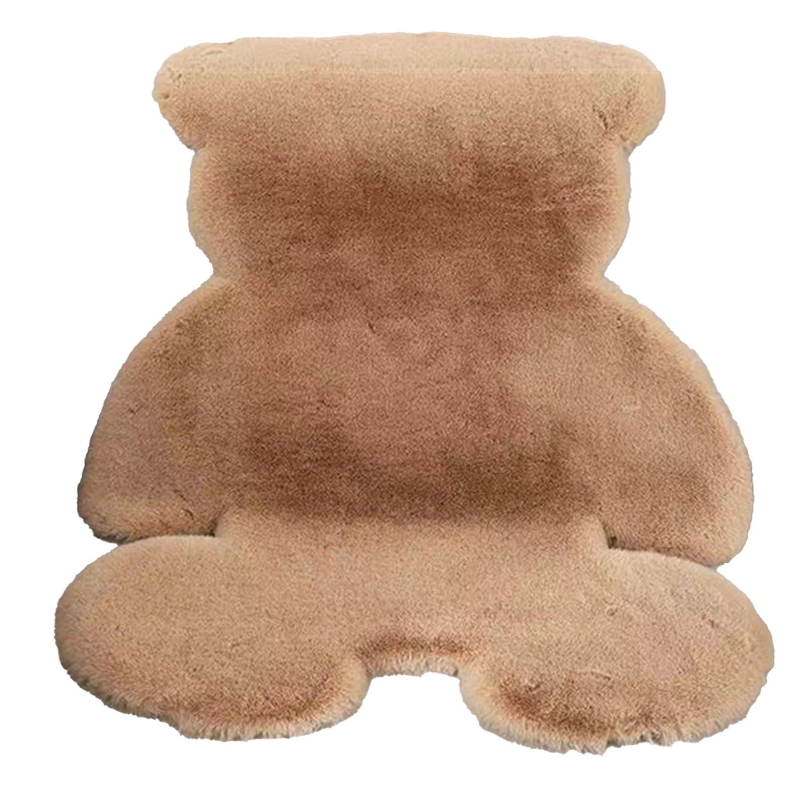 Cute Bedroom Rug Soft Bear Shaped Shaggy Floor Mat for Kids Teen Girls Room