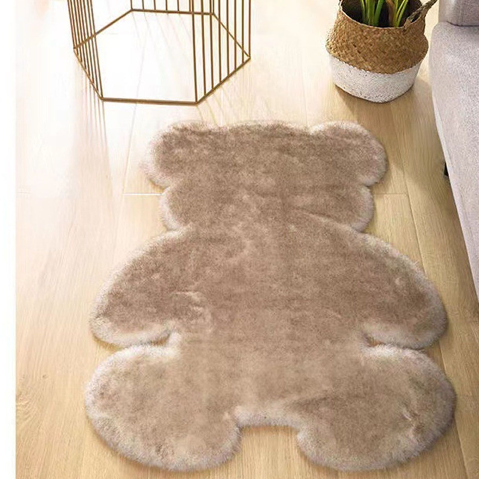 Cute Bedroom Rug Soft Bear Shaped Shaggy Floor Mat for Kids Teen Girls Room view 11