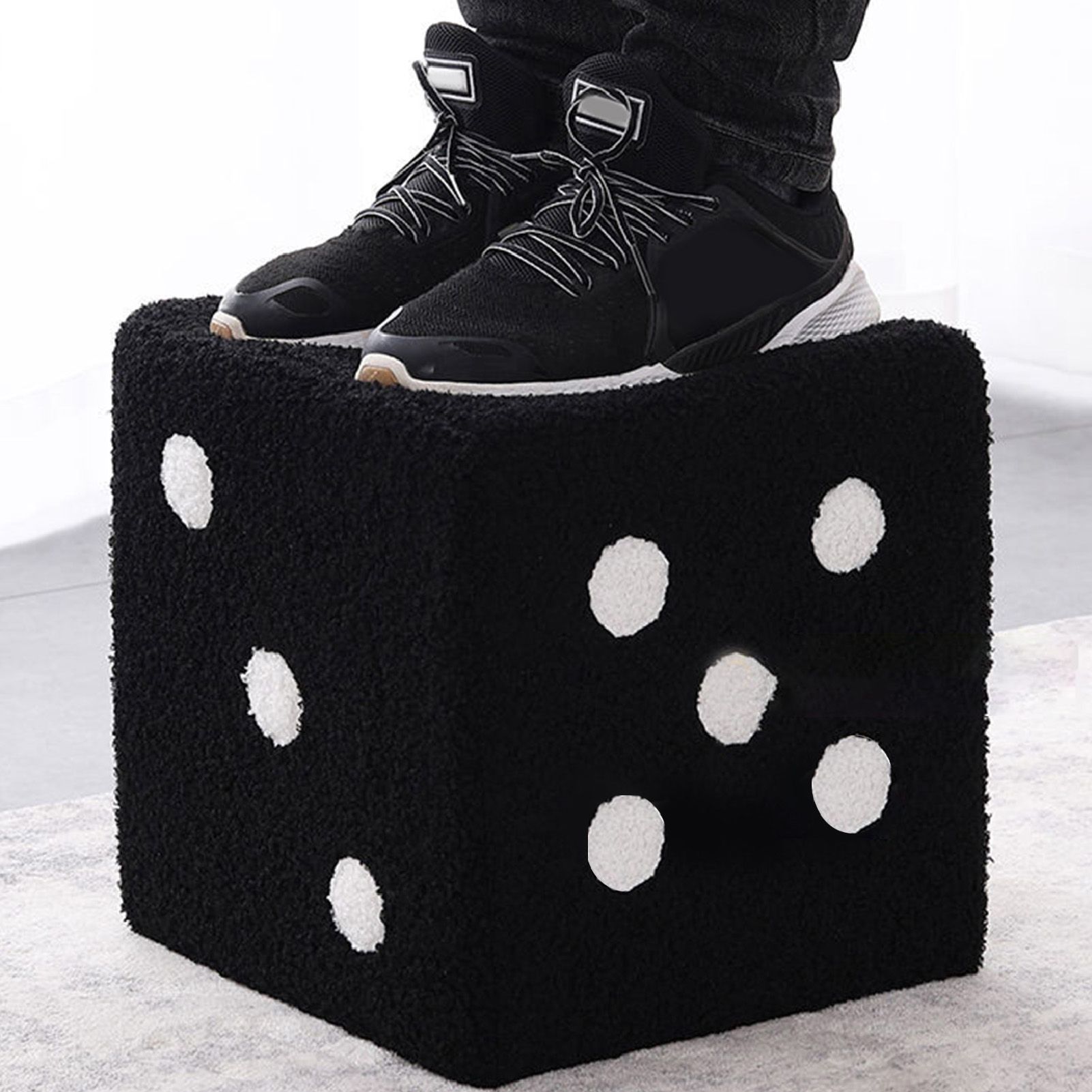Foot Stool Soft Comfortable Simple Warm Sturdy Base Cube Stool for Home Living view 5