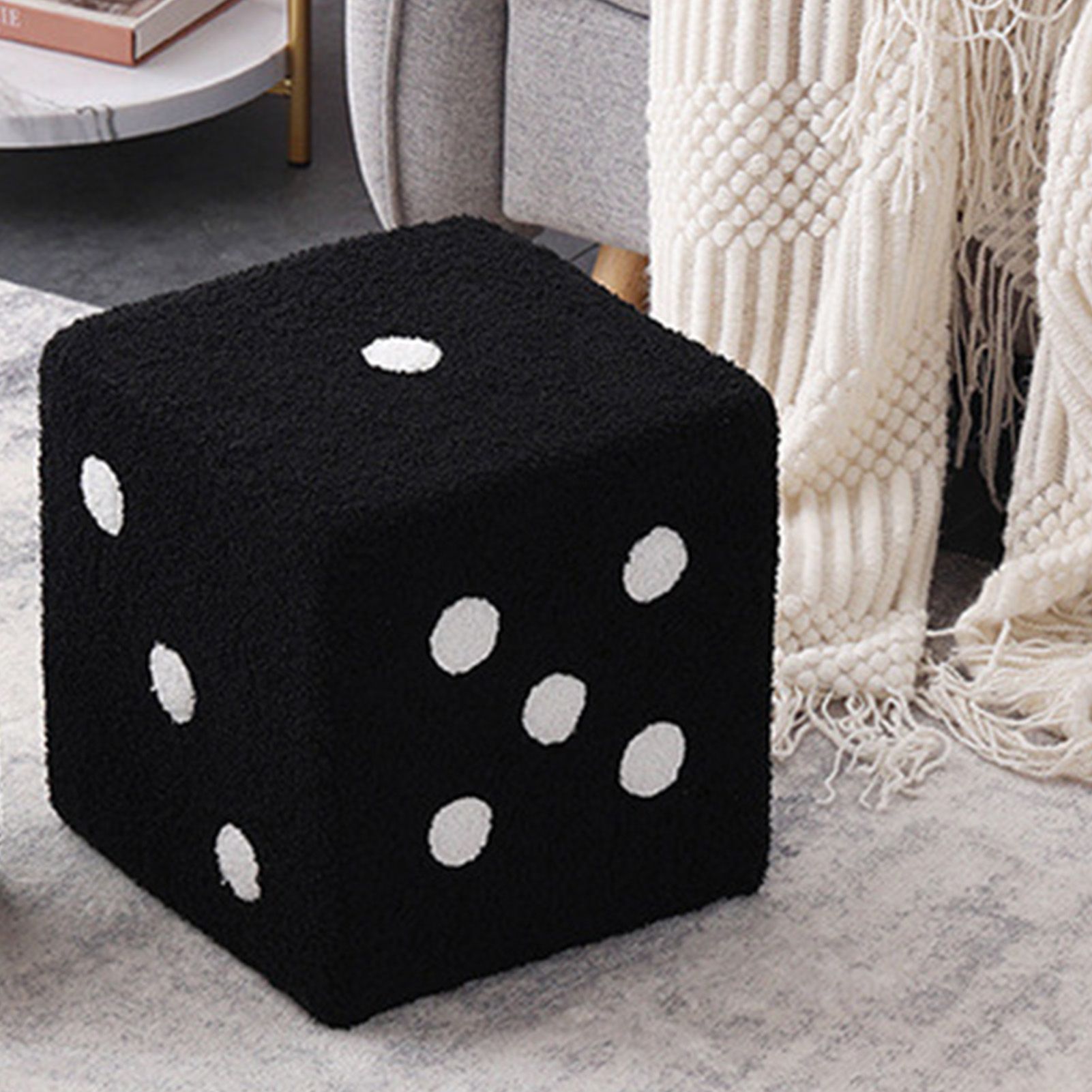 Foot Stool Soft Comfortable Simple Warm Sturdy Base Cube Stool for Home Living view 10
