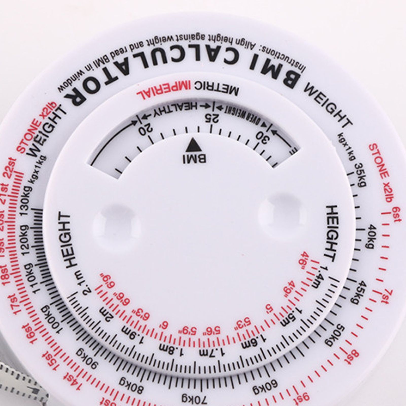 Round BMI Measuring Tape Automatic Retractable Waistline Tape Calculator view 9