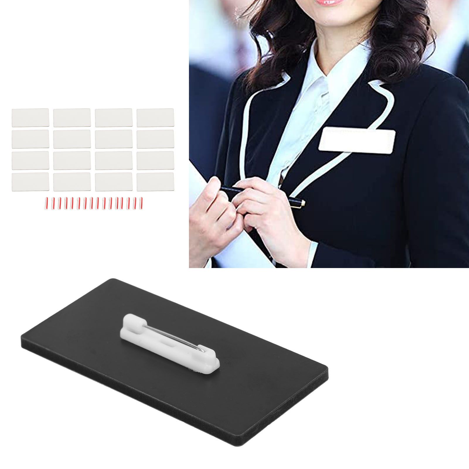 16pcs Blank Name Badges DIY Making MDF Material Rounded Corners Compact view 12