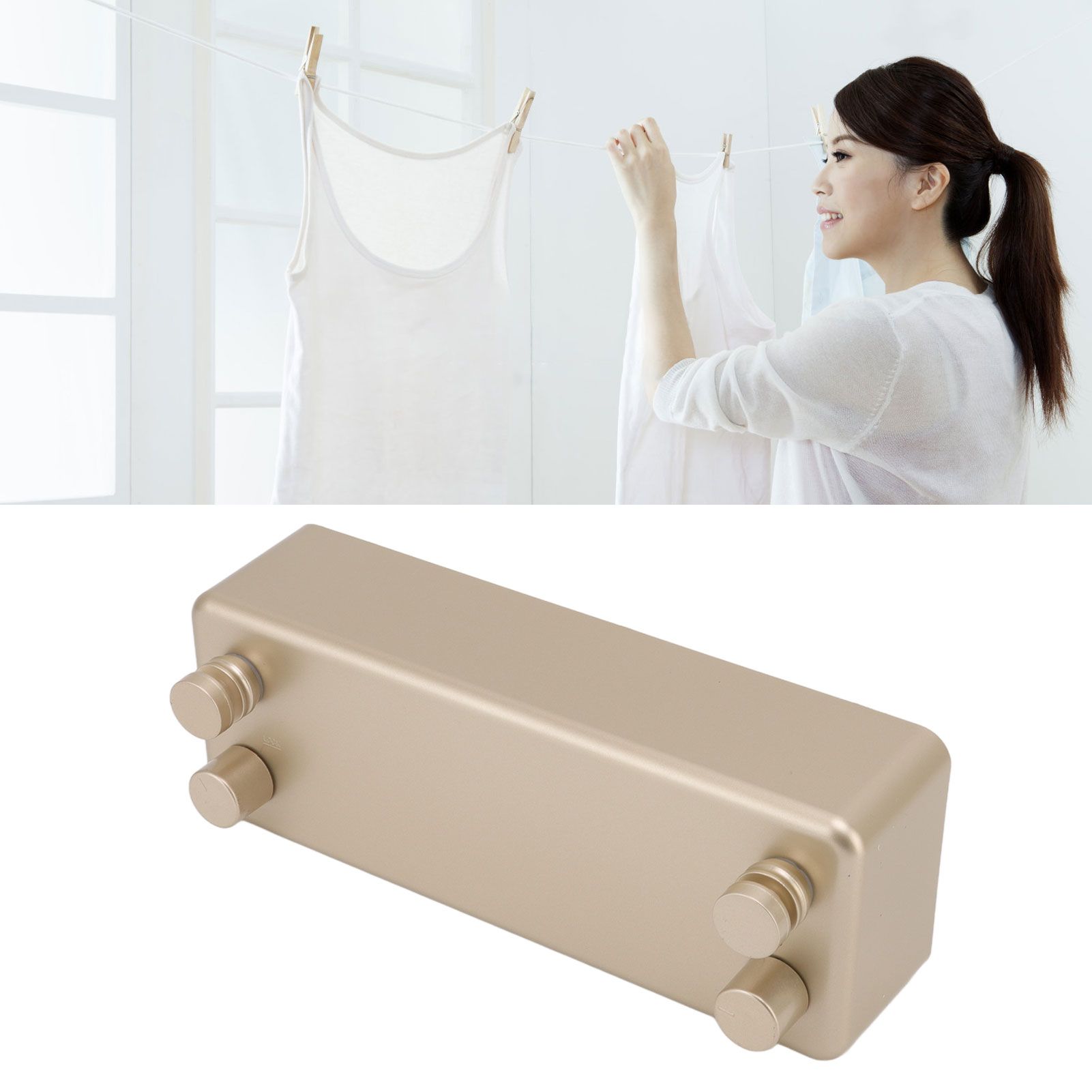 Retractable Clothesline Wall Mounted Heavy Duty Thickened Stainless Steel view 12