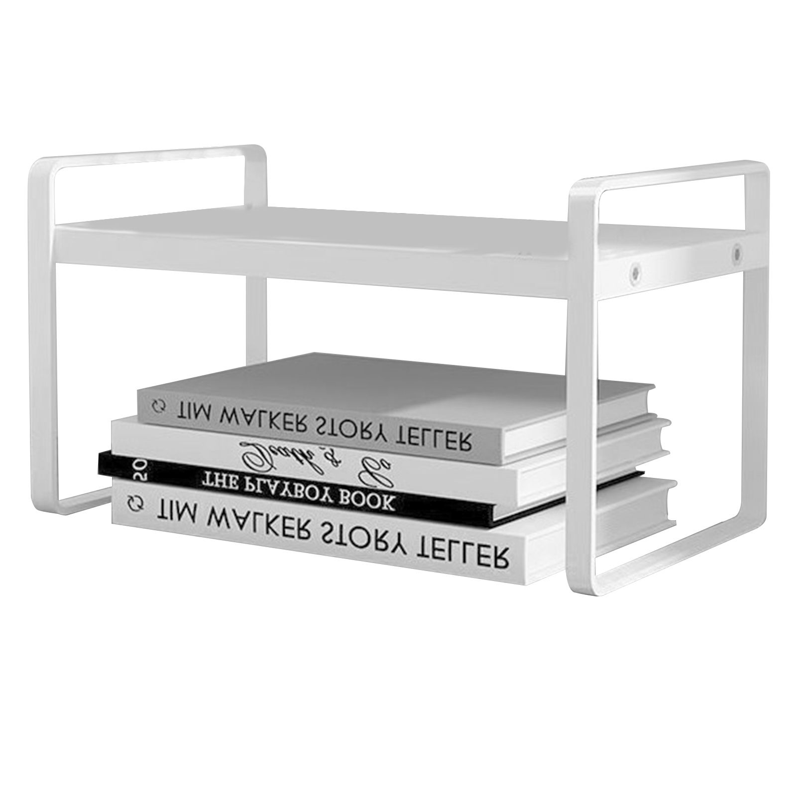Desktop Bookshelf Organizer Desktop Organizer Office Storage Rack Warm White